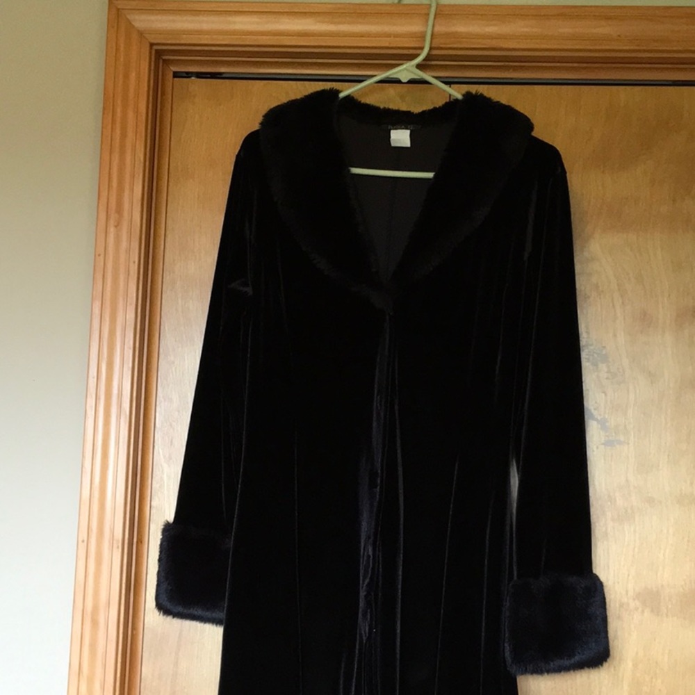 Fur collared and cuffed jacket